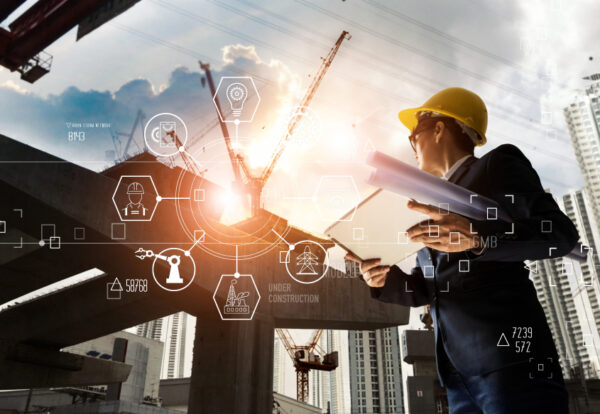 A,Futuristic,Architect,,Businessman,,Industry,4.0.,Engineer,Manager,Using,Tablet